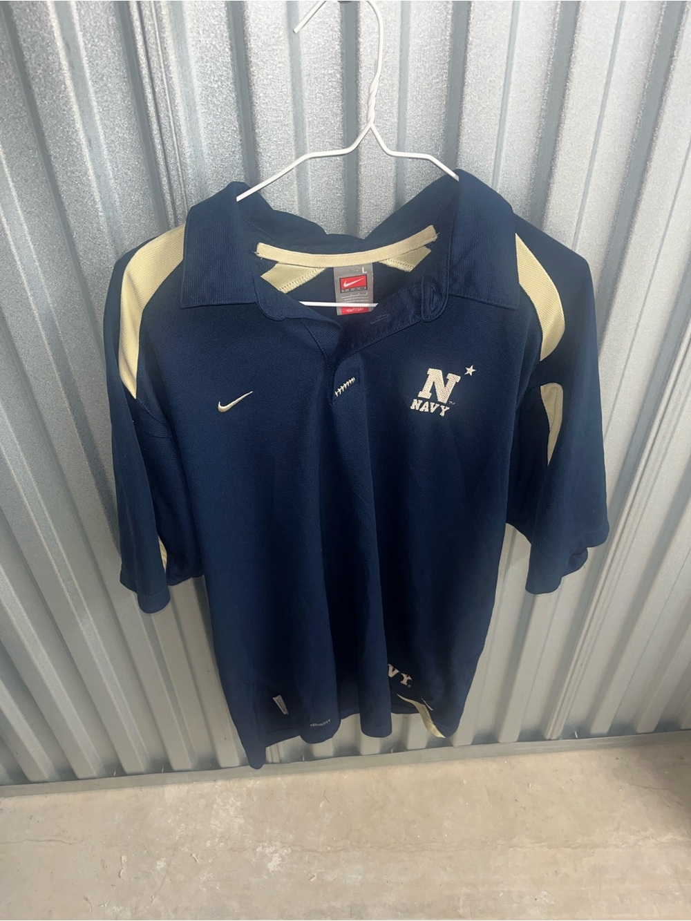 Vintage Nike Navy Polo with Cream Accents